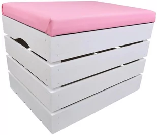 PUFA KUFER SKRZYNIA drewniana sosnowa siedzisko 50cm MALOWANA BIAŁA - 50 wzorów - Pufy i podnóżki - miniaturka - grafika 1