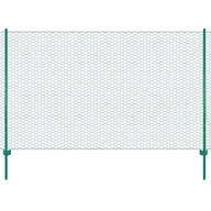 Ogrodzenia - vidaxl Siatka ogrodzeniowa ze słupkami, stal, 25 x 1,5 m, zielony - miniaturka - grafika 1