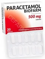 Leki przeciwbólowe - Biofarm Paracetamol 500 mg, 20 tabletek  6067221 - miniaturka - grafika 1