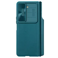 Etui i futerały do telefonów - Skórzane etui z klapką i osłoną aparatu do Samsung Galaxy Z Fold 5 Nillkin Qin Leather Pro - zielone - miniaturka - grafika 1