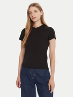 Koszulki i topy damskie - Calvin Klein T-Shirt LV044C216G Czarny Regular Fit - miniaturka - grafika 1