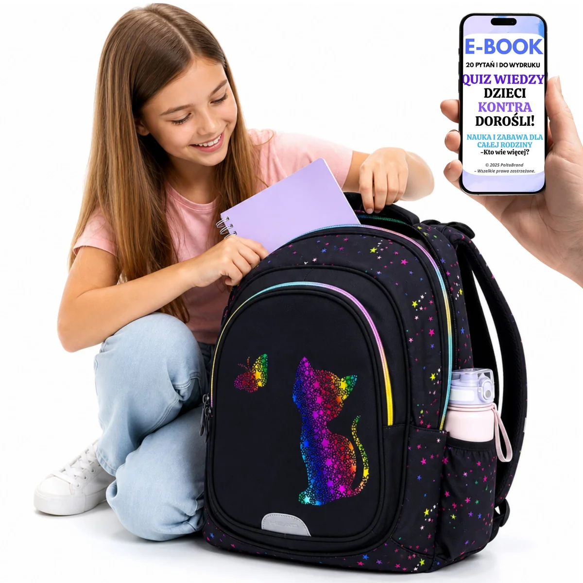 Plecak do Szkoły HEAD Rainbow Kitty 20L A4 3 Komory Ergonomiczny + E-BOOK-2