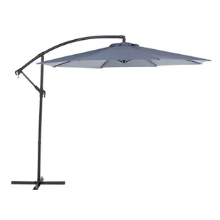 Beliani Parasol ogrodowy - antracytowy - o 293 cm - na wysiegniku - metalowy - RAVENNA antrazyt - Parasole ogrodowe - miniaturka - grafika 1