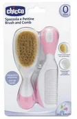 Zabawki interaktywne dla dzieci - Szczotka + grzebyk z naturalnego włosia róż - Chicco - miniaturka - grafika 1