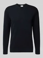 Swetry męskie - Sweter z dzianiny z mieszanki wełny z okrągłym dekoltem - miniaturka - grafika 1