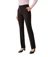 Spodnie damskie - Damart Damskie spodnie Pantalon City Droit klasyczne, czarny (noir), 34W x 32L - miniaturka - grafika 1