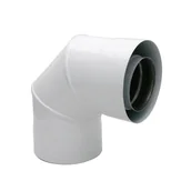 Rury i kanały wentylacyjne - EQUATION Kolano dwuścienne nierdzewne 90° 80/125 mm do odprowadzania dymu - miniaturka - grafika 1