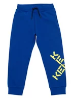 Spodnie i spodenki dla dziewczynek - Kenzo Kids Spodnie dresowe K24276 Niebieski Regular Fit - miniaturka - grafika 1