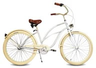 Rowery - Rower miejski damski Cruiser 28 CARAMEL MILK biały kremowy - miniaturka - grafika 1