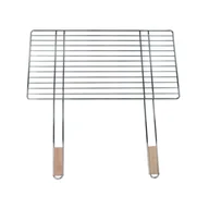 Ruszty - Ruszt grillowy 58 cm x 30 cm ze stali chromowanej z drewnianą rączką Floraland - miniaturka - grafika 1