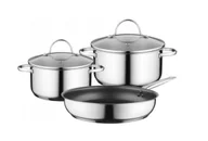 Zestawy garnków i patelni - Zestaw garnków Siemens HZ9SE030S do indukcji Stal nierdzewna Patelnia - miniaturka - grafika 1