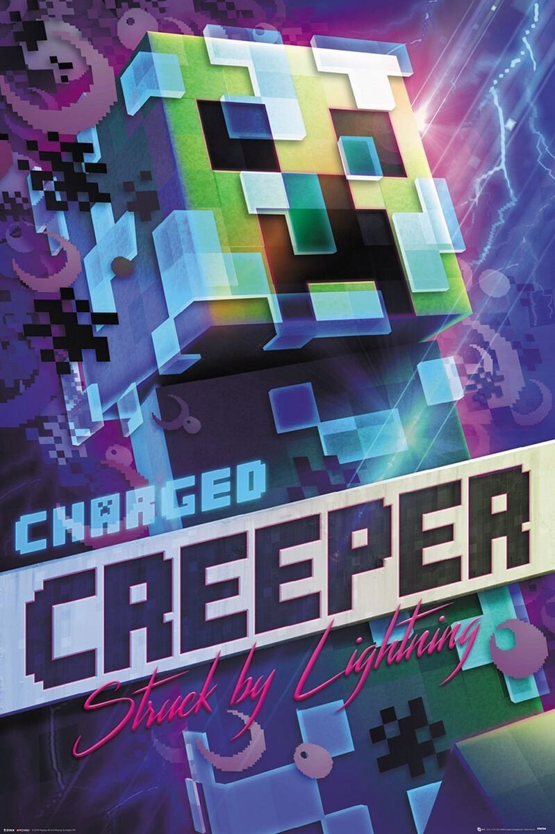 PUZZLE Minecraft Charged Creeper z gry A3 252 el z Nadrukiem + IMIĘ Pudełko