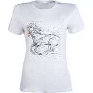 Koszulki jeździeckie - Koszulka HKM Geometrical Horse biała, rozmiar: XXS - miniaturka - grafika 1