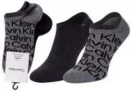 Skarpetki męskie - CALVIN KLEIN SKARPETKI STOPKI 2 PARY GREY 701218714 004 - Rozmiar: 39-42 - miniaturka - grafika 1