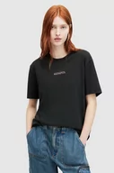 Koszulki sportowe damskie - AllSaints t-shirt bawełniany CREDI BOYFRIEND damski kolor czarny - miniaturka - grafika 1