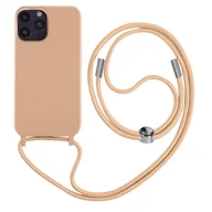 Etui i futerały do telefonów - Półsztywne etui do iPhone'a 14 Pro ze smyczą o długości 80 cm, różowe - miniaturka - grafika 1