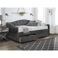 Jednoosobowe łóżko z szufladami popielate F3-P00