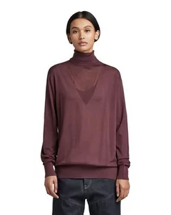 G-STAR RAW Damski sweter Core Roll Neck Knit, Fioletowy (Vineyard Wine D166-d303), L - Swetry damskie - miniaturka - grafika 1