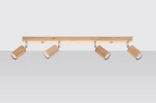 Lampy sufitowe - Sollux Lighting Plafon BERG 4 naturalne drewno - miniaturka - grafika 1