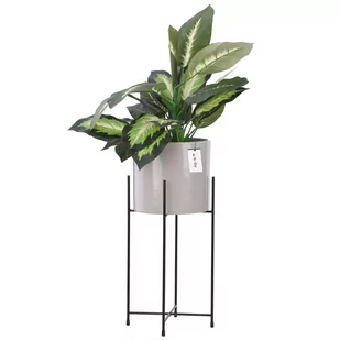 Doniczka Stojak H 33 cm Jasny szary Ceramika - Donice - miniaturka - grafika 1