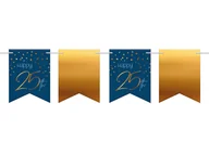 Urodziny dla dorosłych - Folat Baner Happy 25th granatowo-złoty - 600 cm - 1 szt. F66425 - miniaturka - grafika 1