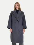 Płaszcze damskie - ViCOLO Płaszcz wełniany TF0003 Szary Regular Fit - miniaturka - grafika 1