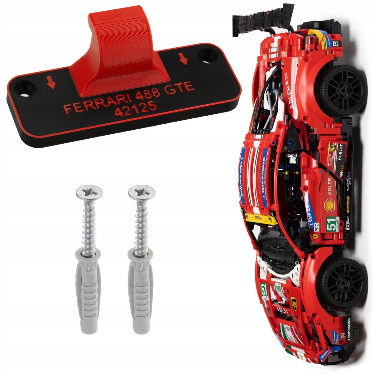Ferrari 488 GTE - 42125 Uchwyt ścienny Zawieszka na LEGO wyścigówkę