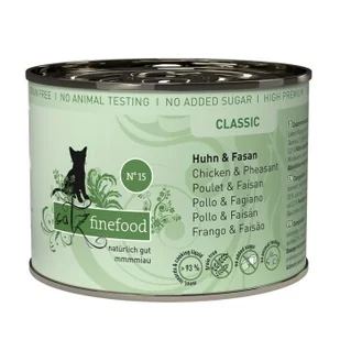Catz finefood mokra karma dla kota Classic Adult Nr 15 Kurczak i bażant 6x200 g - Mokra karma dla kotów - miniaturka - grafika 1