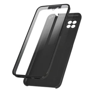 Etui 360° do Samsunga Galaxy A22 5G z elastycznym przodem i sztywnym tyłem – czarne - Etui i futerały do telefonów - miniaturka - grafika 1