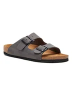 Klapki i japonki damskie - Comfortfusse Skórzane klapki w kolorze szarym - miniaturka - grafika 1