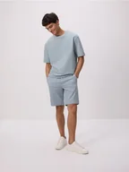 Spodenki męskie - Reserved - Dresowe szorty regular fit - morski - miniaturka - grafika 1