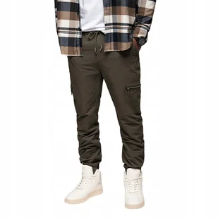 Męskie spodnie joggery z kieszeniami cargo c.oliwkowe V5 OM-PAJO-0200 XL - Spodnie męskie - miniaturka - grafika 1