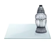 Lampiony i znicze - SZKLANA PODSTAWKA POD ZNICZE z LUSTRA 569i 20x10cm - miniaturka - grafika 1