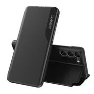 Etui i futerały do telefonów - Hurtel Eco Leather View Case etui do Samsung Galaxy S23 z klapką podstawka czarne - miniaturka - grafika 1