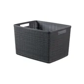 Pudła i pojemniki do przechowywania - Pojemnik do przechowywania 20L Curver Jute, ciemny szary - miniaturka - grafika 1