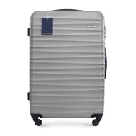 Walizki - Duża walizka z ABS-u i identyfikator z logo WITTCHEN szara - miniaturka - grafika 1