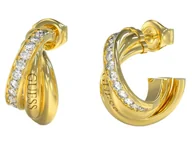 Kolczyki - Kolczyki GUESS eleganckie z cyrkoniami i napisem na sztyft PERFECT LINKS - miniaturka - grafika 1