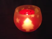 Świeczniki - Lampka TEALIGHT podgrzewacz świecznik CHOINKA czerwona - miniaturka - grafika 1