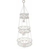 Donice - Makrama potrójna na doniczkę koszyk 30x85 cm bawełniana beż - miniaturka - grafika 1