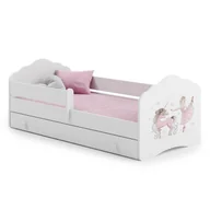 Łóżka dla dzieci i młodzieży - Łóżko dziecięce FALA z szufladą i barierką 140x70 Dziewczynka z jednorożcem - miniaturka - grafika 1