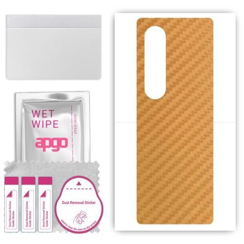 folia naklejka skórka strukturalna na TYŁ do Samsung W23 - Carbon Złoty - apgo SKINS