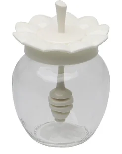 Szklany słoik do miodu Pojemnik na mód Kremowy - Pojemniki kuchenne - miniaturka - grafika 1