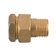 Łączniki, trójniki, kształtki - Śrubunek mosiężny prosty oring 3/4" Invena - miniaturka - grafika 1