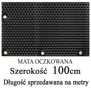 Mata,osłona balkonowa OCZKOWANA z technorattanu, kolor czarny, szerokość 1,00 m - Parawany - miniaturka - grafika 1