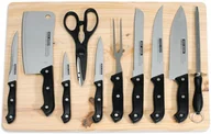 Akcesoria do grilla - Zestaw Noży Ze Stali Nierdzewnej 11 Elementów Z Drewnianą Deską Tomato - miniaturka - grafika 1