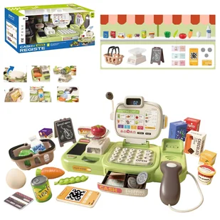 Kasa Fiskalna Edukacyjna Sklepowa dla Dzieci Waga Skaner Mikrofon +30el - Zabawki AGD - miniaturka - grafika 1