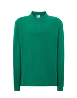 Odzież medyczna - Koszulka polo medyczna męska zielona butelka rękaw długi XL - miniaturka - grafika 1