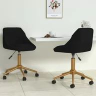 Krzesła - vidaXL Obrotowe krzesła stołowe 2 szt. czarne obite aksamitem 330606 - miniaturka - grafika 1