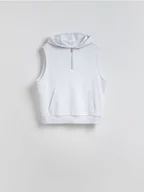 Kamizelki męskie - Reserved - Kamizelka z kapturem - jasnoszary - miniaturka - grafika 1