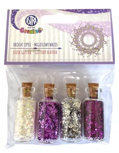 Brokat sypki 4x3g buteleczki szklane - Migotliwy wrzos - Pasmanteria - miniaturka - grafika 1